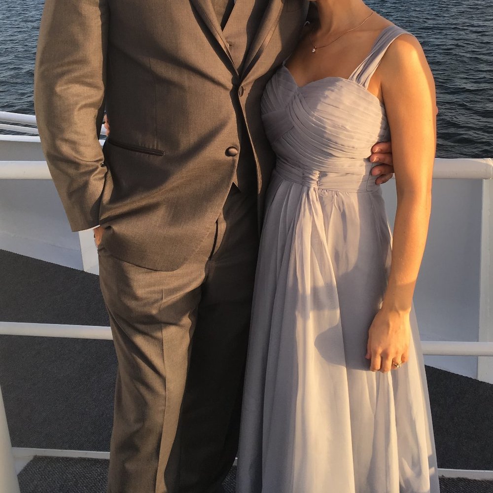 Light Grey Chiffon Bridesmaid Dress